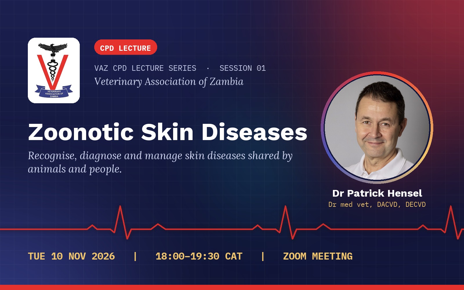 CPD LECTURE: Zoonotic Skin Diseases with Dr Patrick Hensel