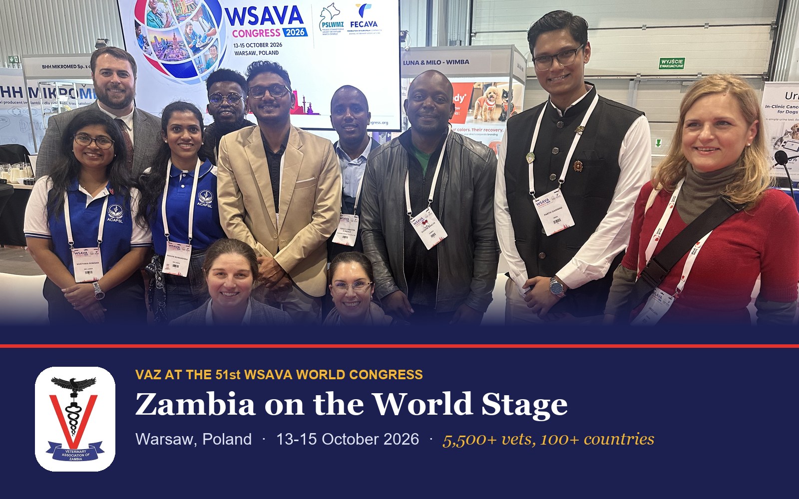 VAZ Flies Zambia's Flag at the 51st WSAVA World Congress in Warsaw